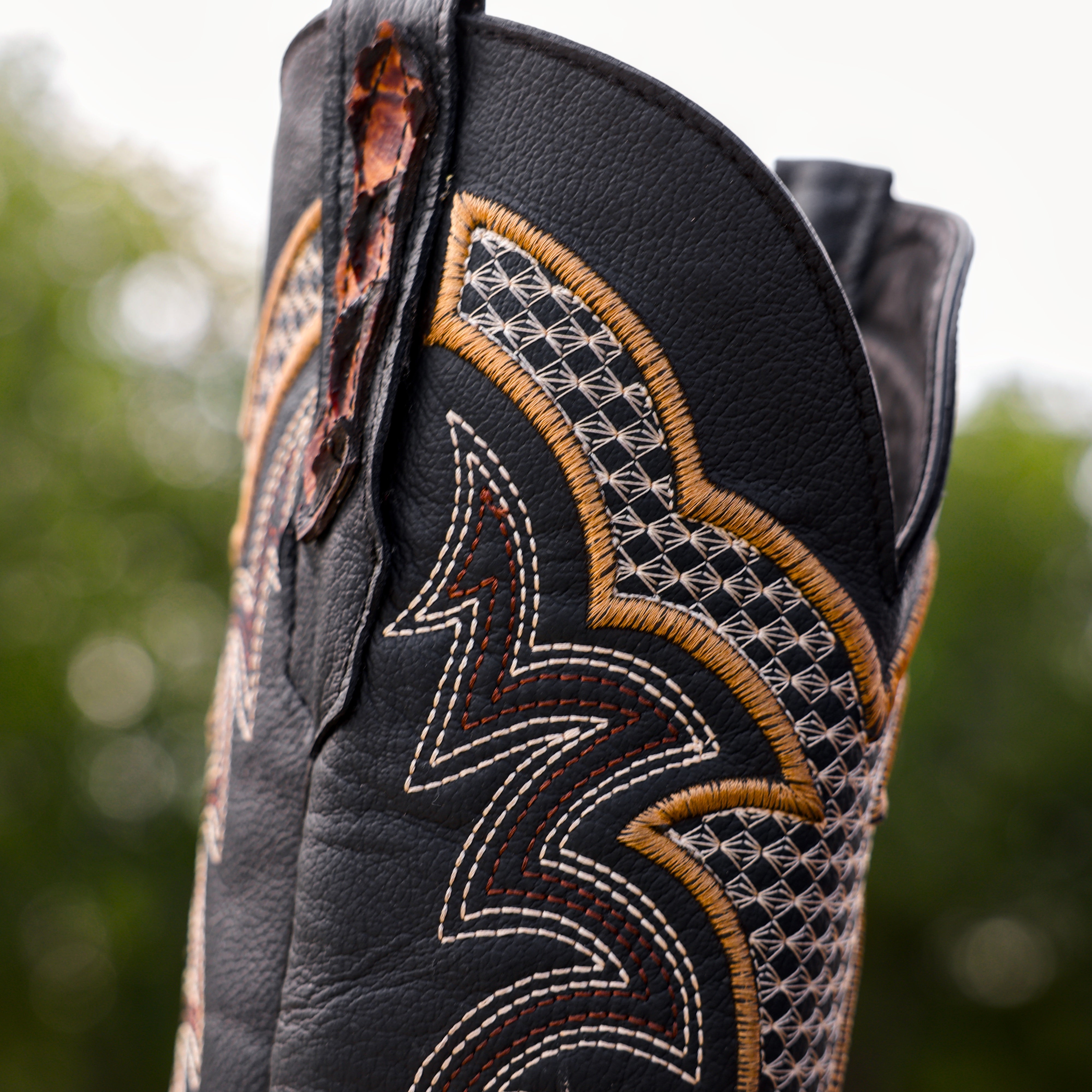 Honey Cognac Python Leather Boots - Square Toe