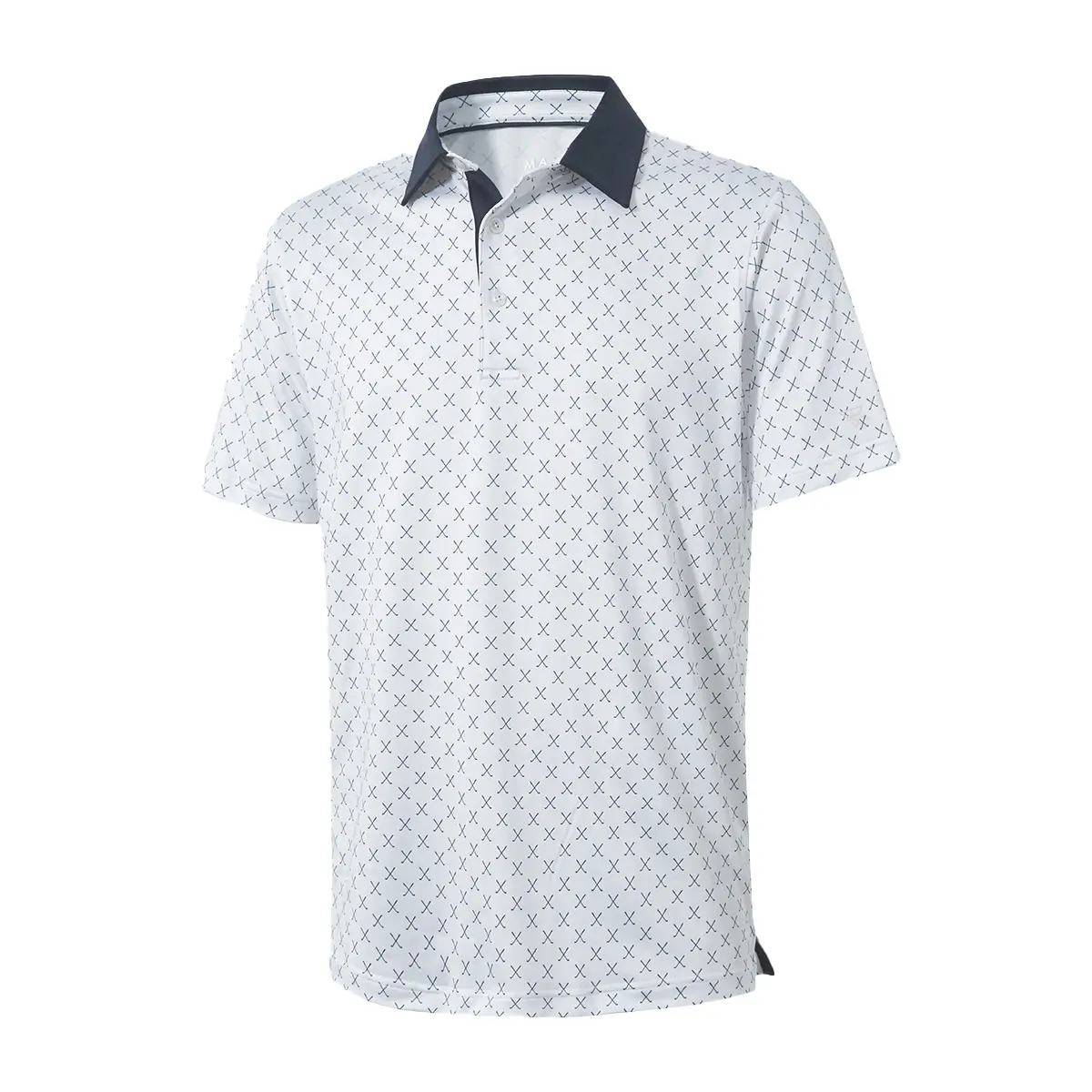 Men’s Printed Polo Shirt, Quick Dry Performance Stretch Moisture-Wicking Breathable Golf Top