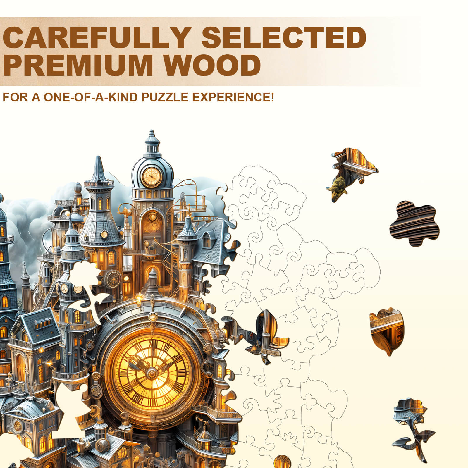 Clockwork City Wooden Jigsaw Puzzle