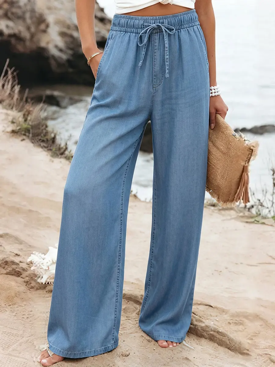 Women's Casual Tencel And Cotton Wide-leg Pants
