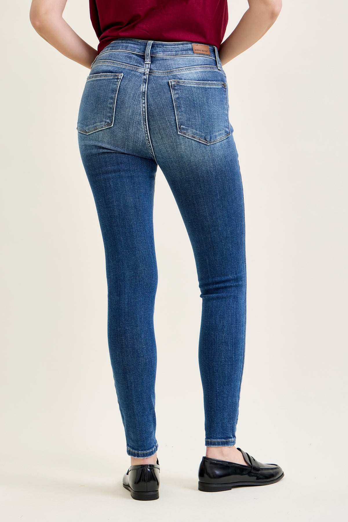 Rose Classic Button Fly Skinny Jeans