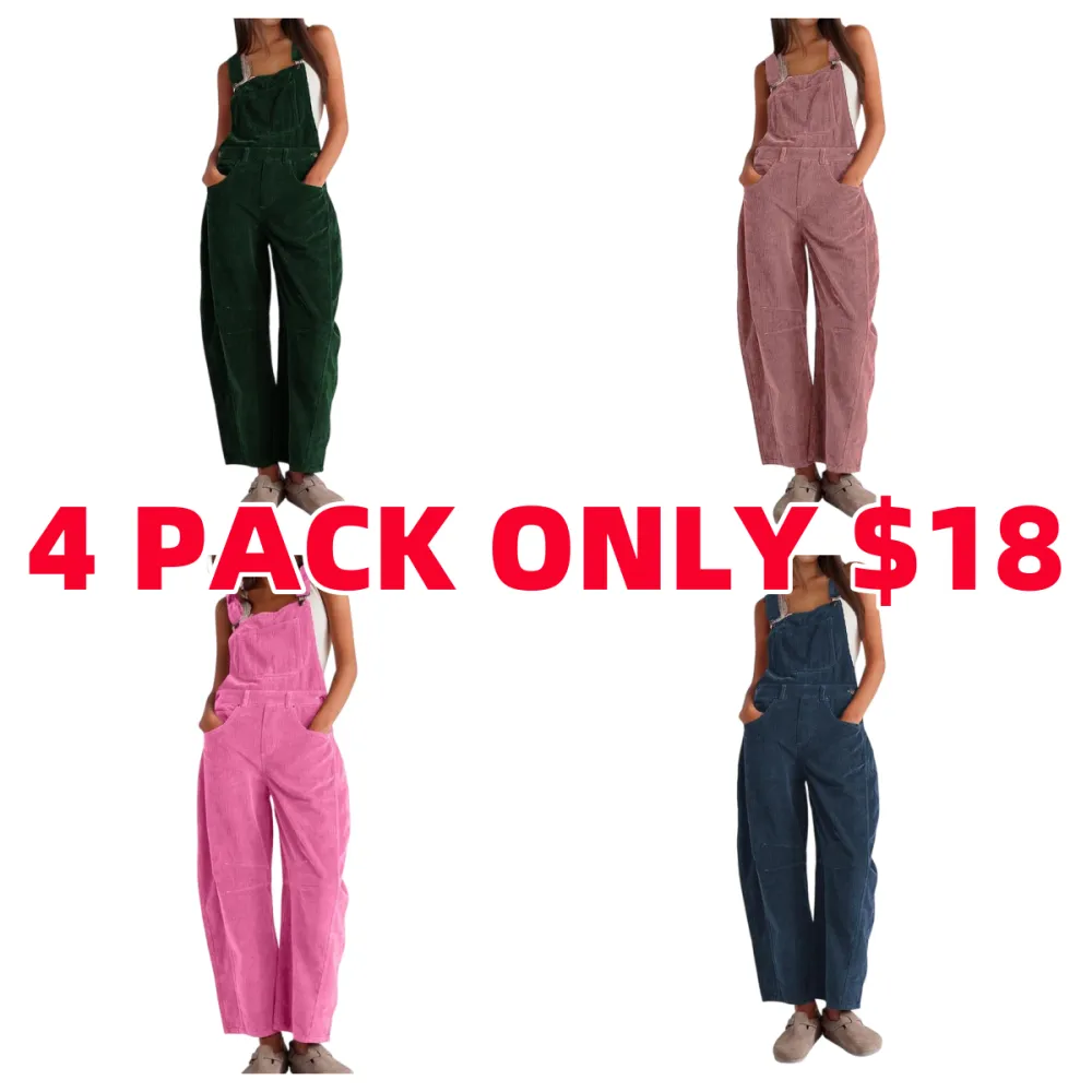 ✨Women's Corduroy Overalls Barrel Wide Leg Bib Pants🔥