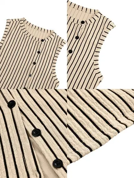 Women's Striped Print Tank & High Waist Skirt