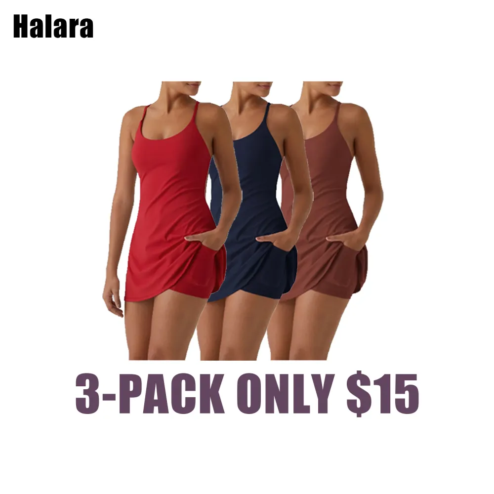 ✨Plush Backless 2-in-1 Flare Active Dress -Plus Size Workout Edition