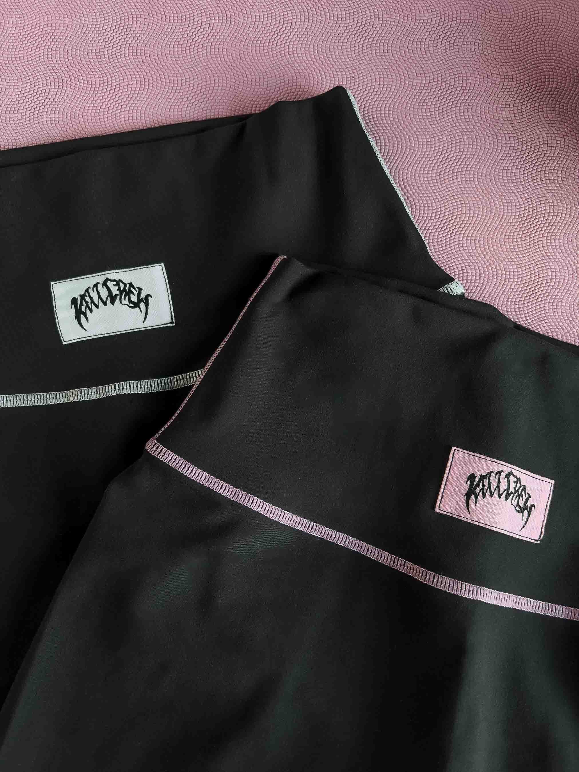 OUTSEAM SCRUNCH BIKER SHORTS - BLACK / WHITE