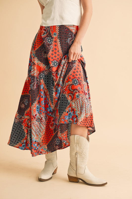 Printed Maxi Skirt
