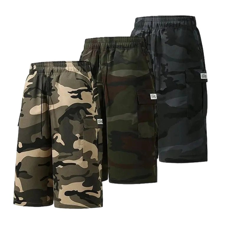 Men's Multi-Pocket Cargo Shorts Casual Streetwear Set