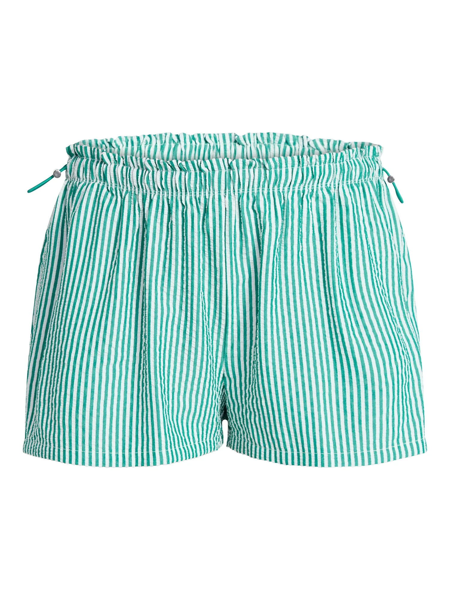 Women's Striped Seersucker Bungee Shorts, 2