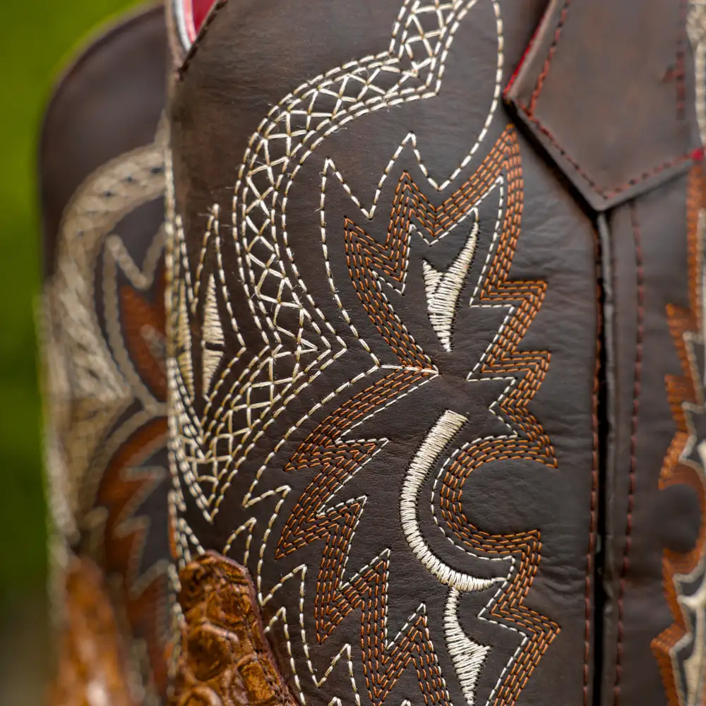 Orix American Gator Belly Leather Boots With Lightweight Soles - Square Toe