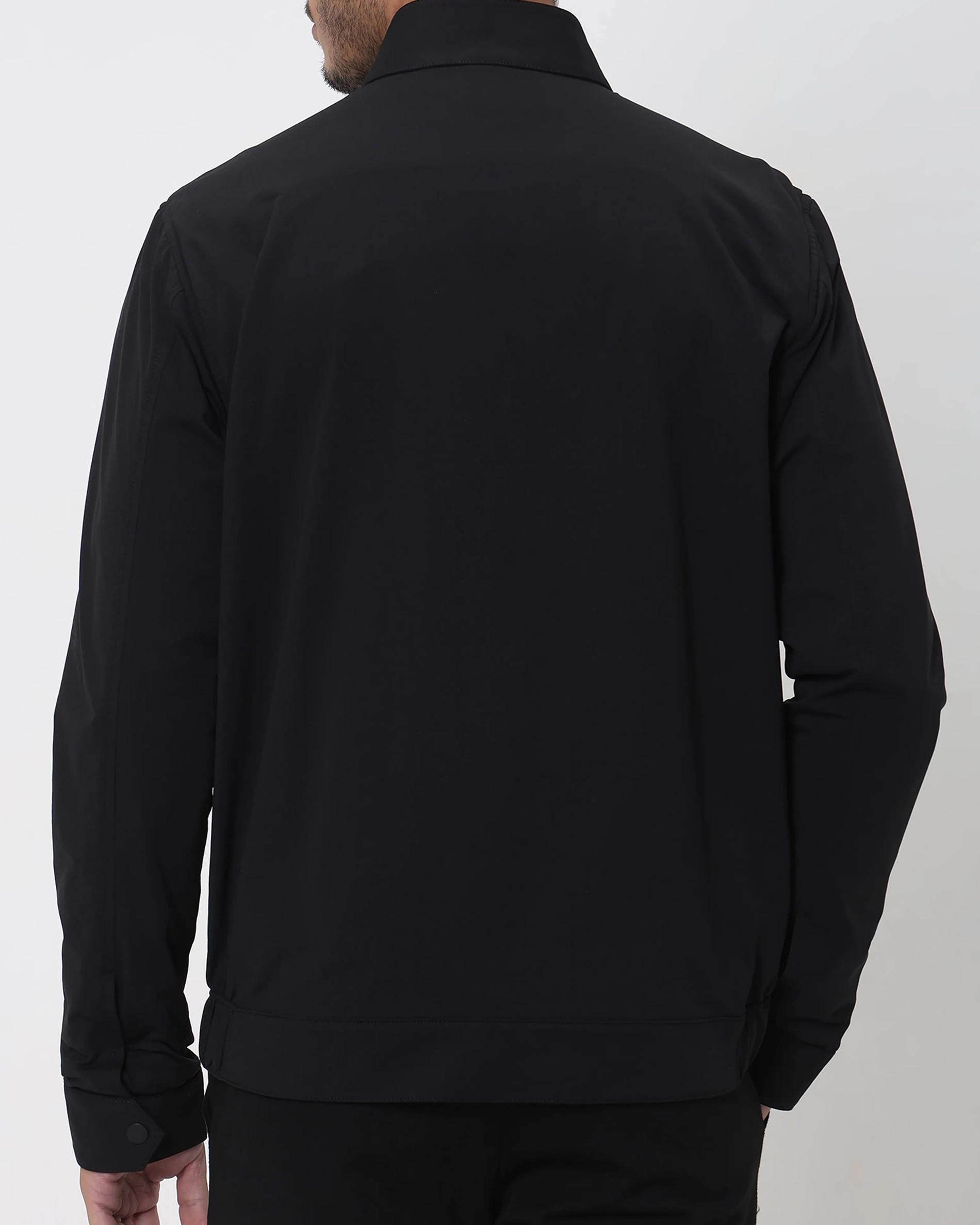 Versatile Comfortable Slim-Fit Black Jacket