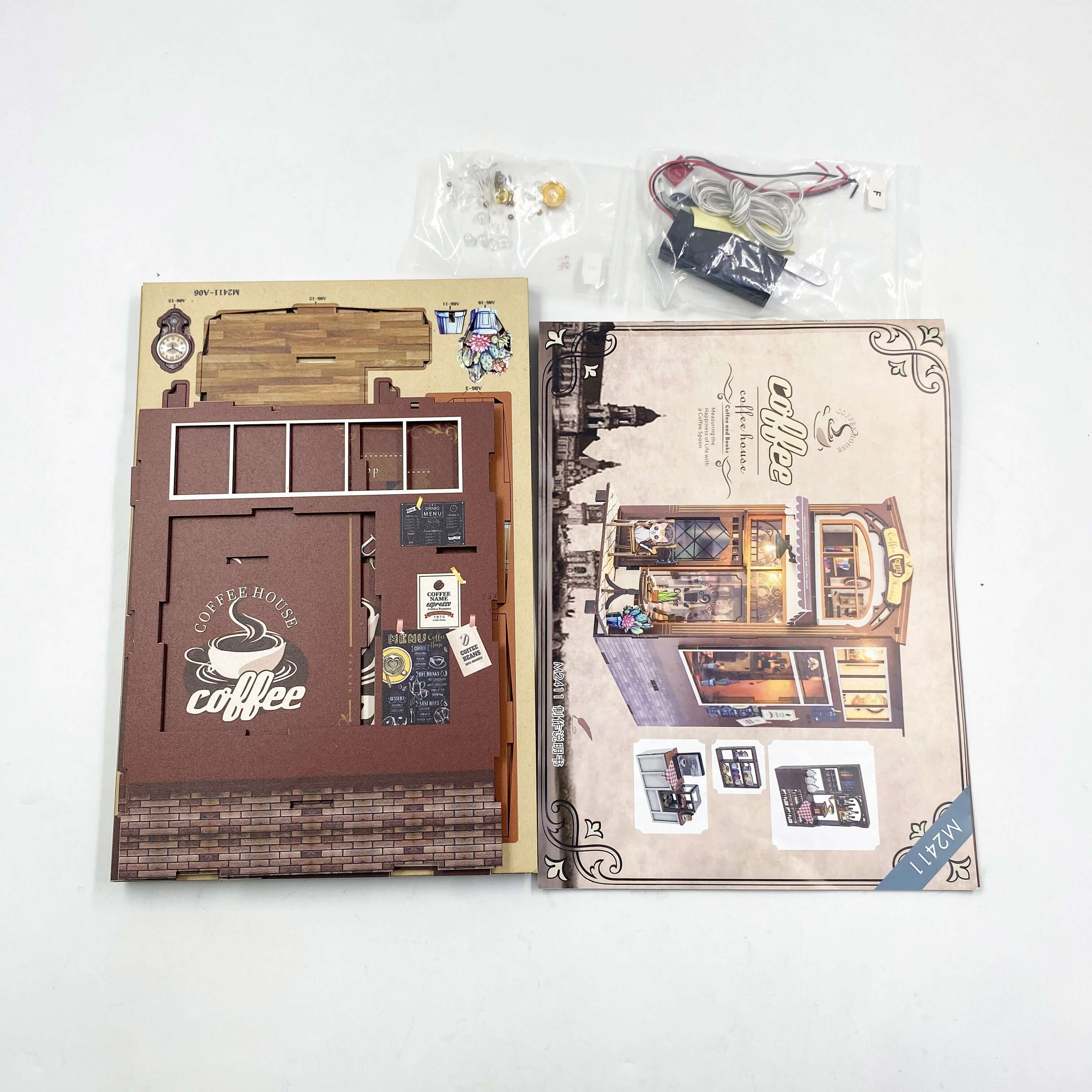 Coffee House - DIY Book Nook Kit,3D Wooden Puzzle