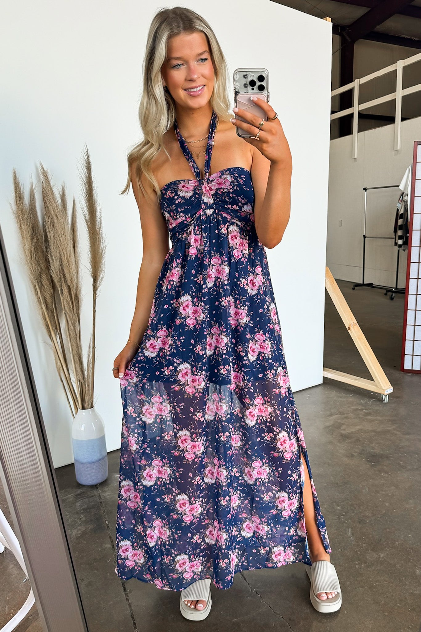 Floral Halter Maxi Dress