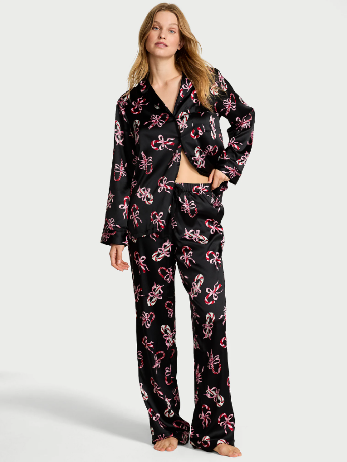 Glazed Satin Long Pajama Set
