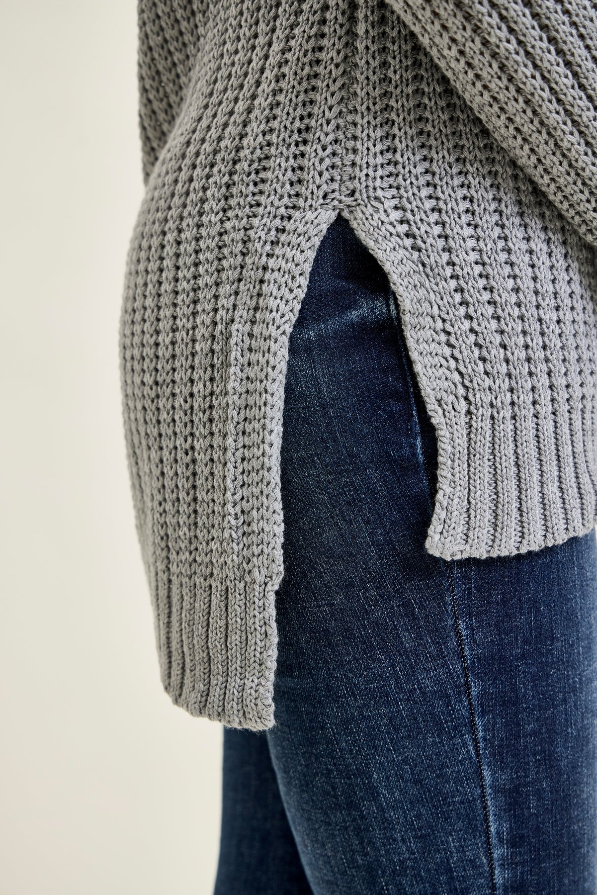Cold Shoulder Pullover Grey Sweater