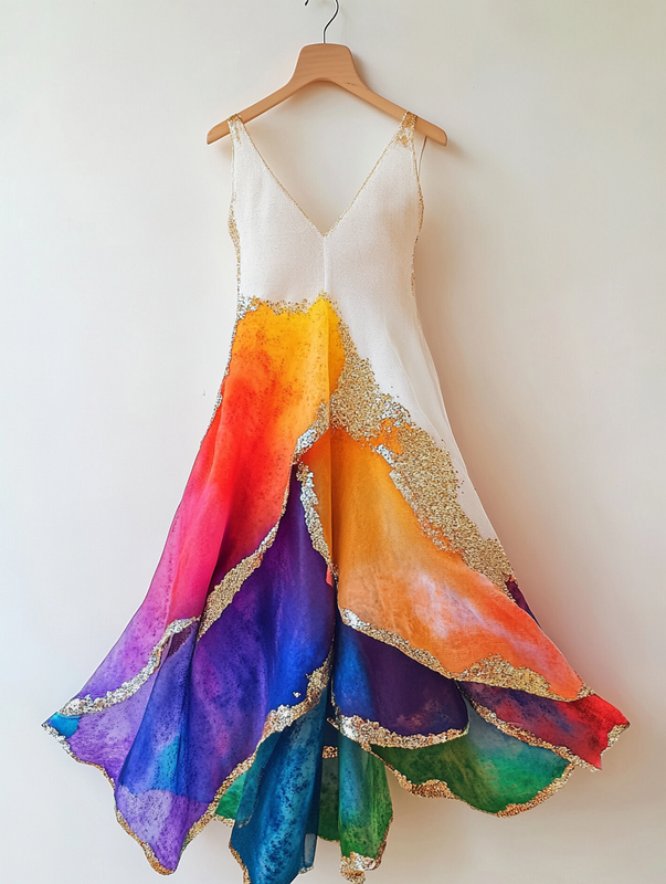 Summer Rainbow Gilded Dress af70