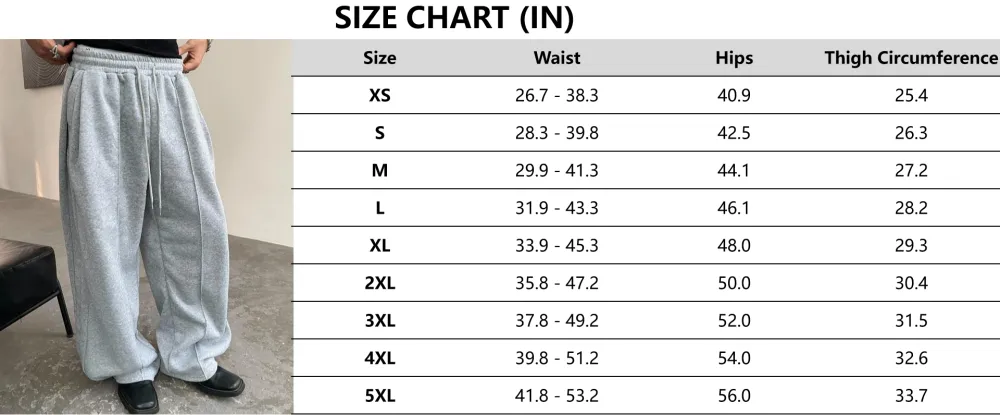 Baggy Sweatpants Drawstring Elastic with Pockets