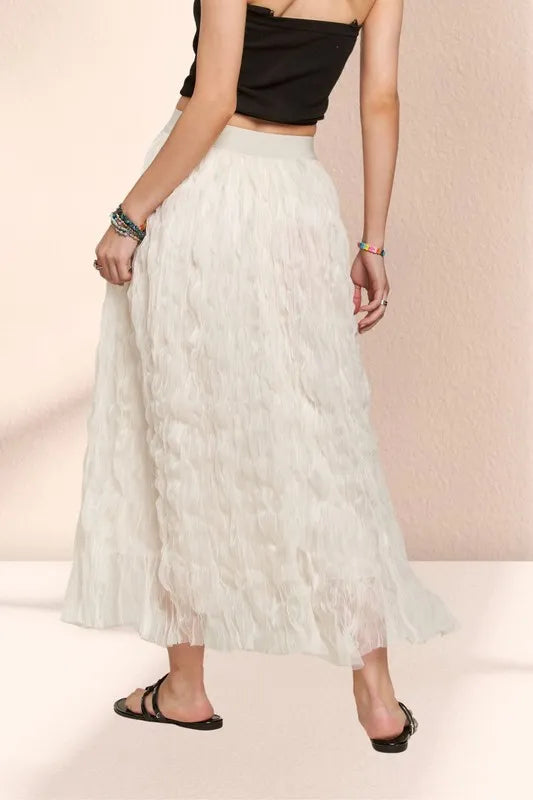 Elastic Waist Cloud Fluffy Maxi Skirt