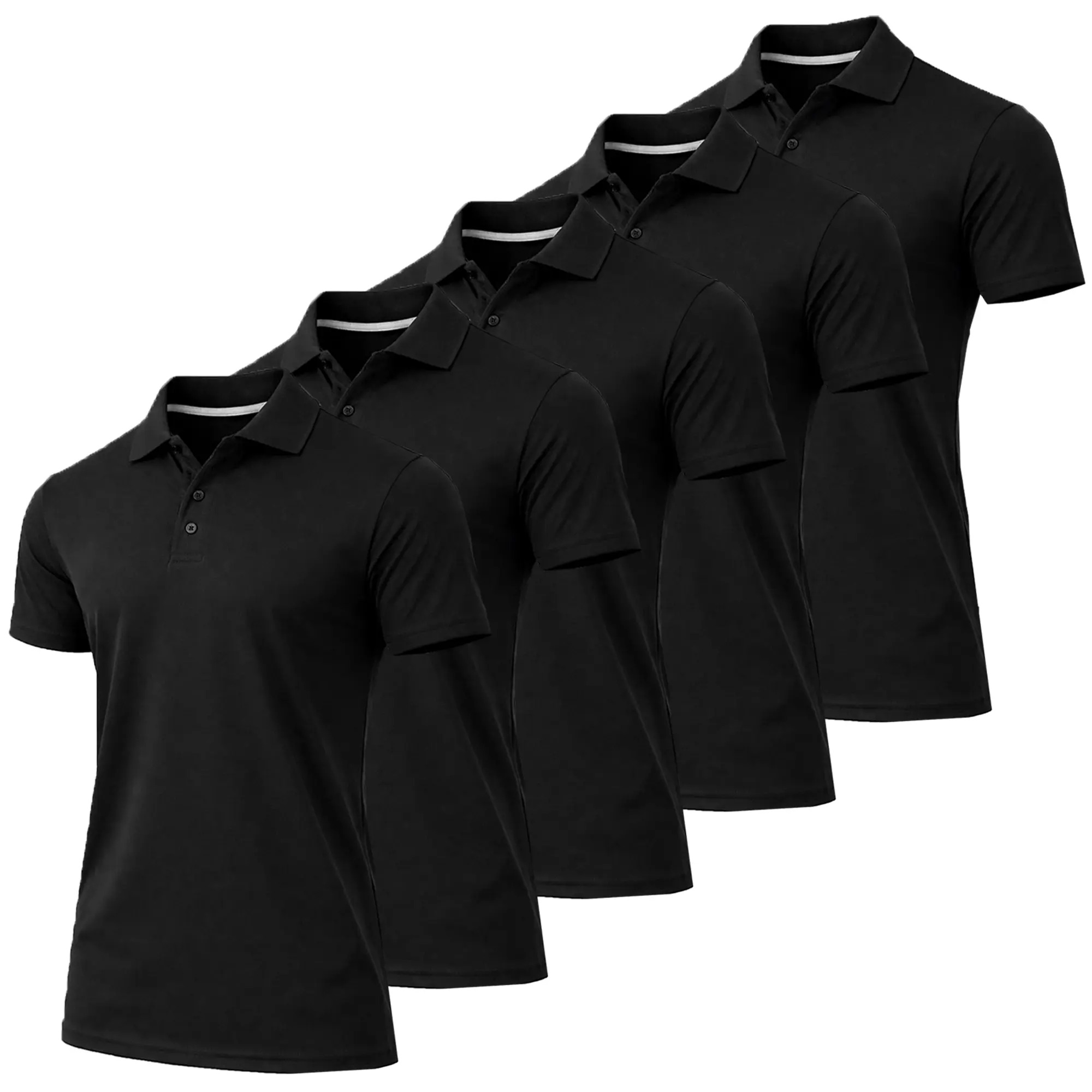 Men's Performance Polo Shirt with Ribbed Sleeves