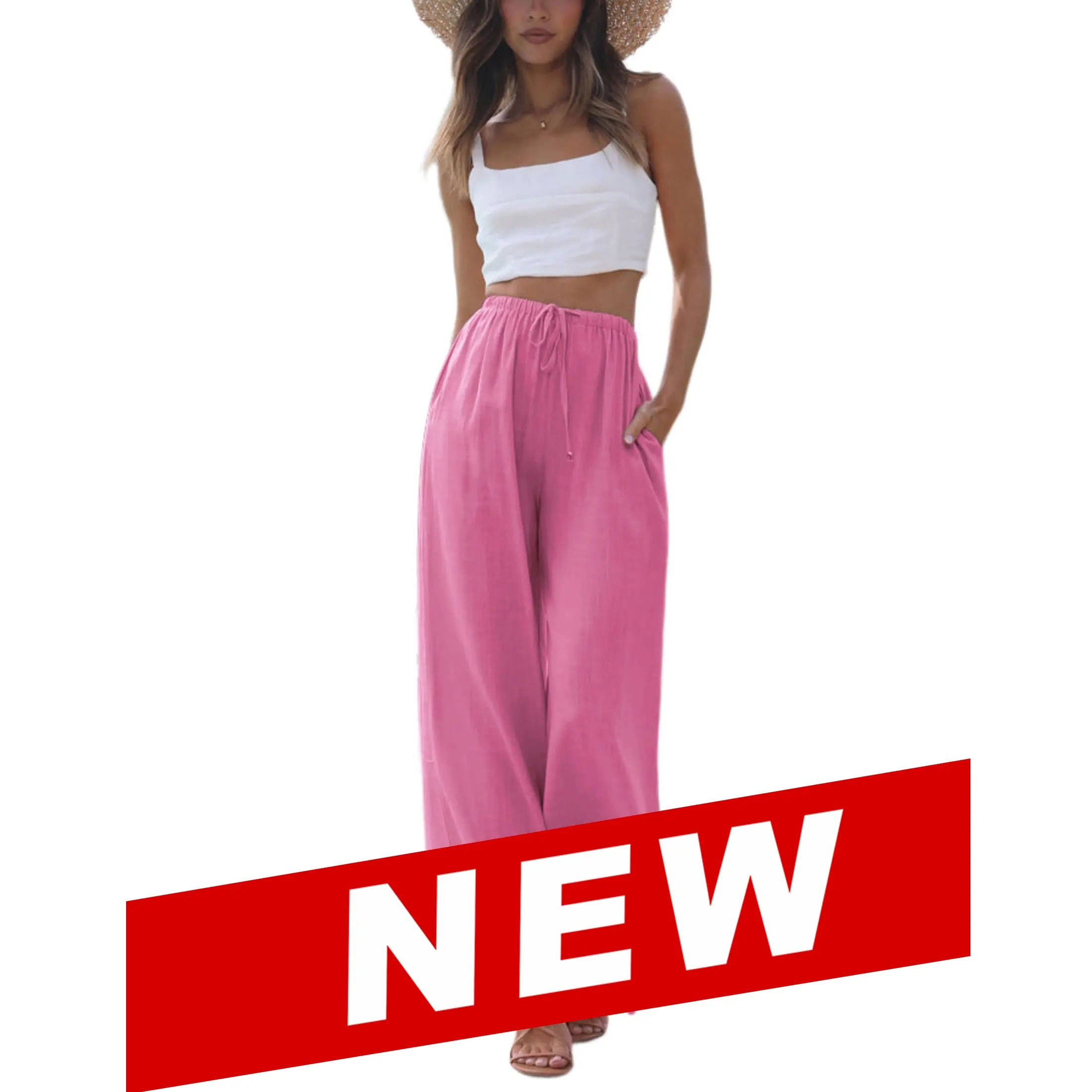 🌊🌊🌊Women's 2026 Viral Palazzo Pants - Lightweight Wide Leg Trousers with Pockets