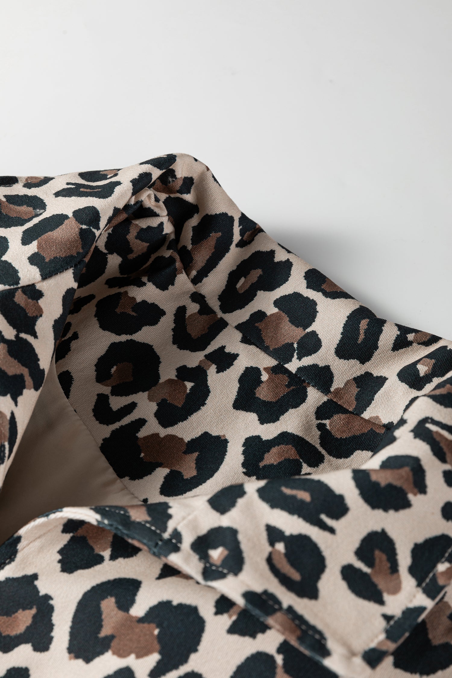 Brown Leopard Open Front Jacket Vest