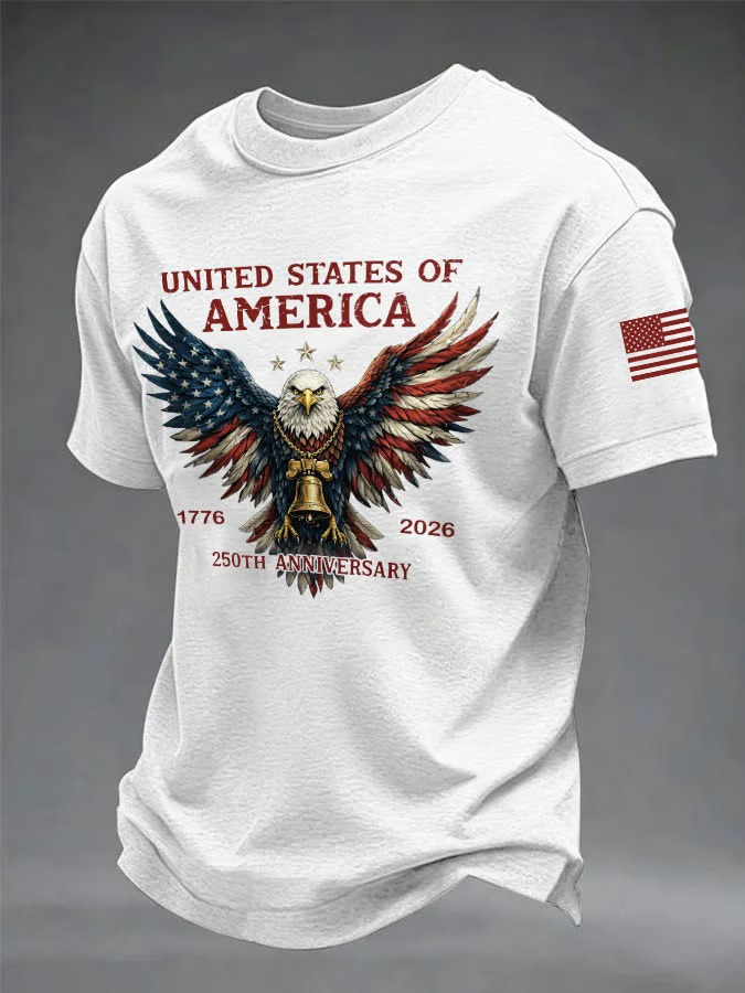 Men'S American Flag Commemorative 250Th Anniversary Classic Pattern Short Sleeve T-Shirt