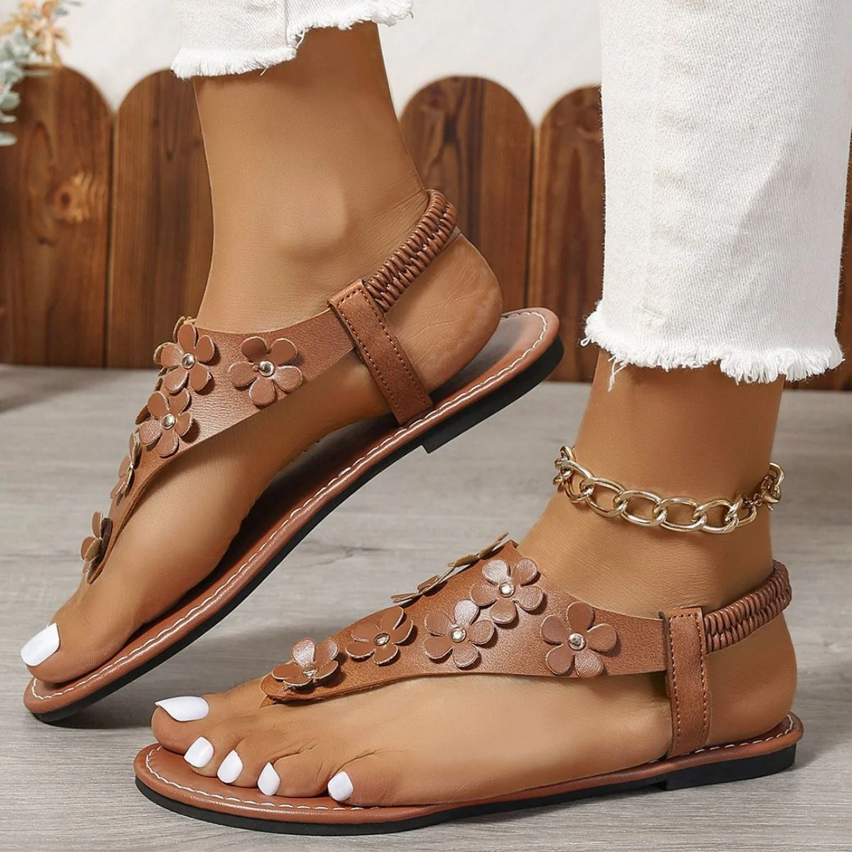 Toe Post Flats Sandals (2 color options)