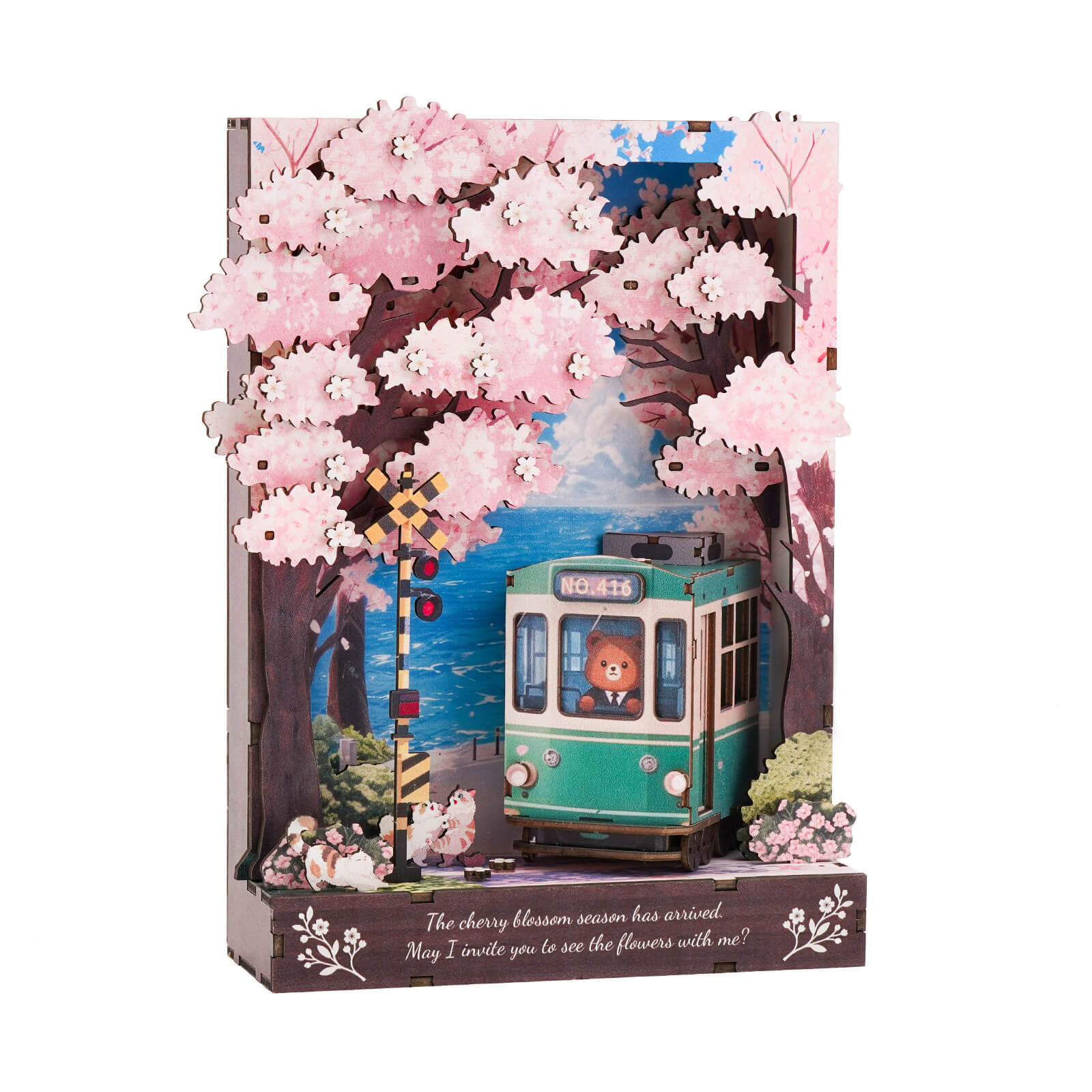 Sakura Rendezvous â€“ DIY Wooden Painting, 3D Puzzle Craft Kit