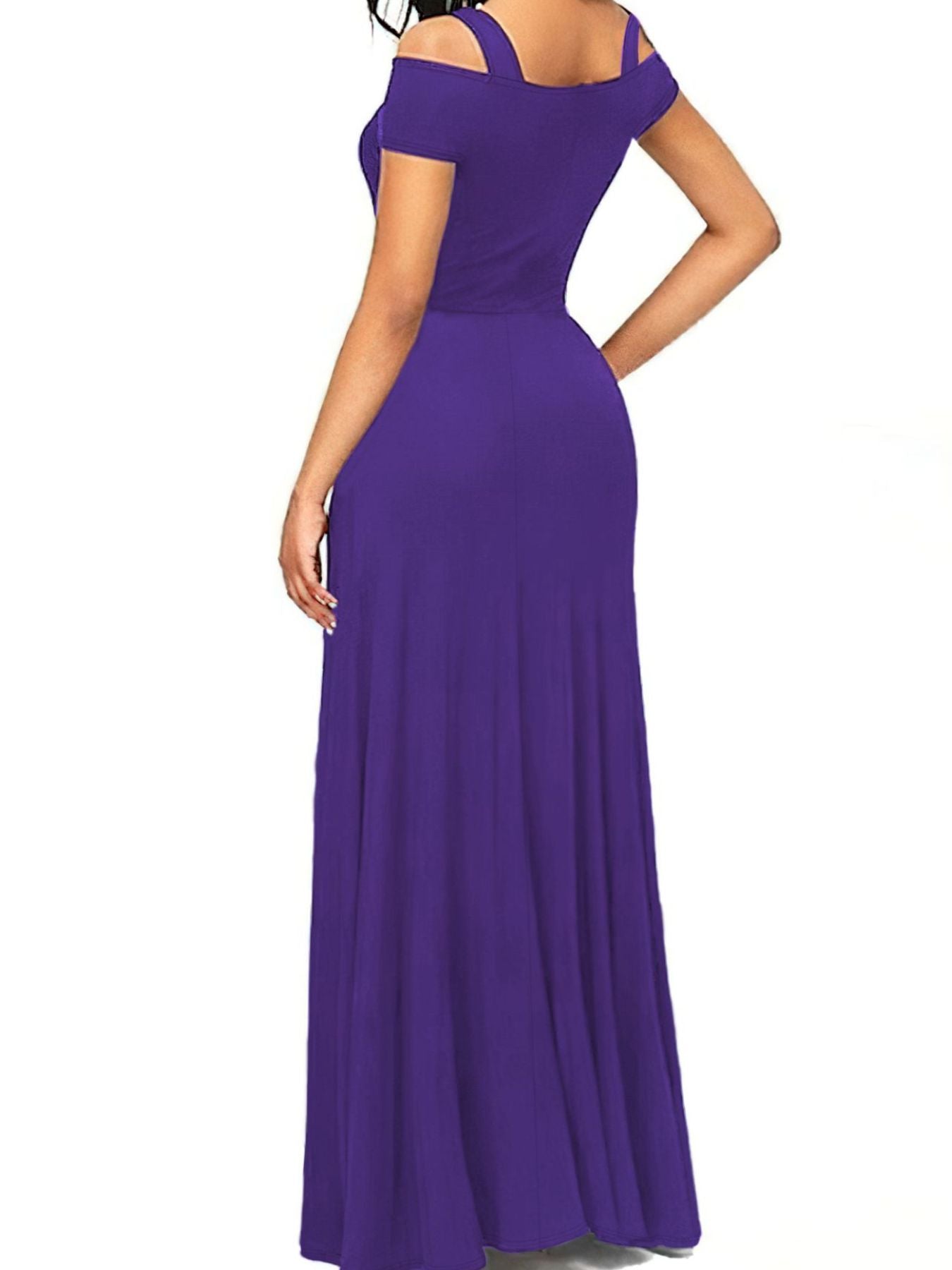 Elegant Off-Shoulder Slit Maxi Dress