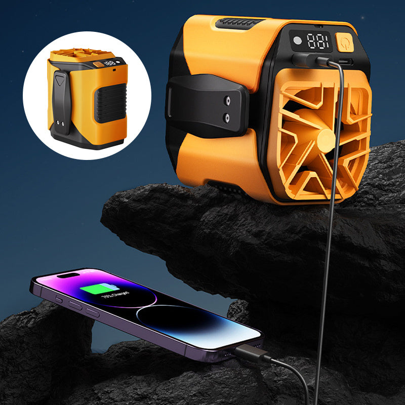 🏖️Sale For 50% OFF🌀6000mAh Multifuntion Waist Fan with 100 Speeds & Flashlight🌬️⚡