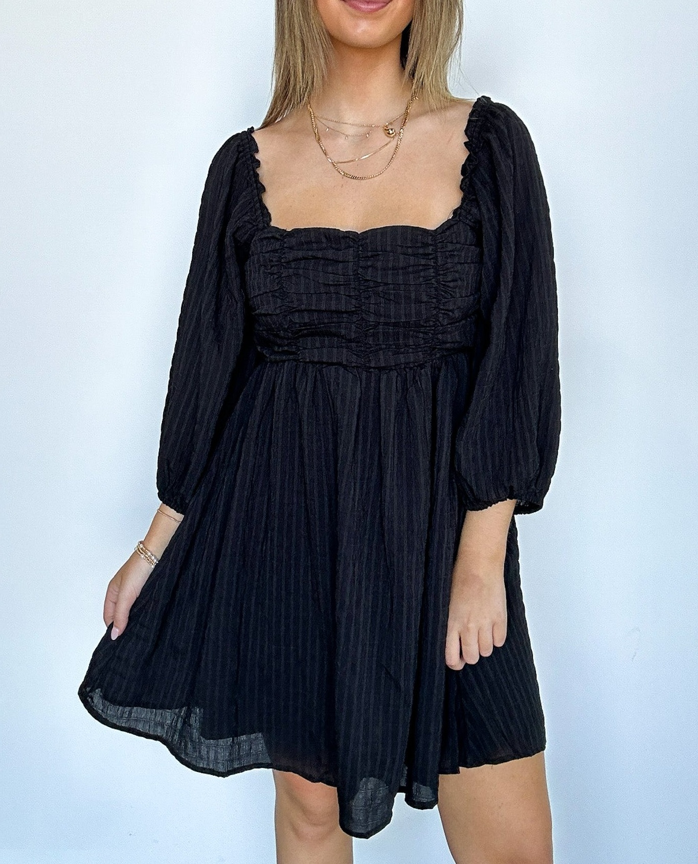 Easily Effortless Smocked Puff Sleeve Dress