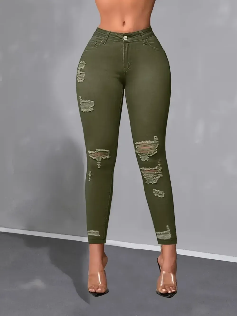 Women's Leggings Denim Fashion Bottoms, Casual Streetwear Pants for Daily Wear & Party