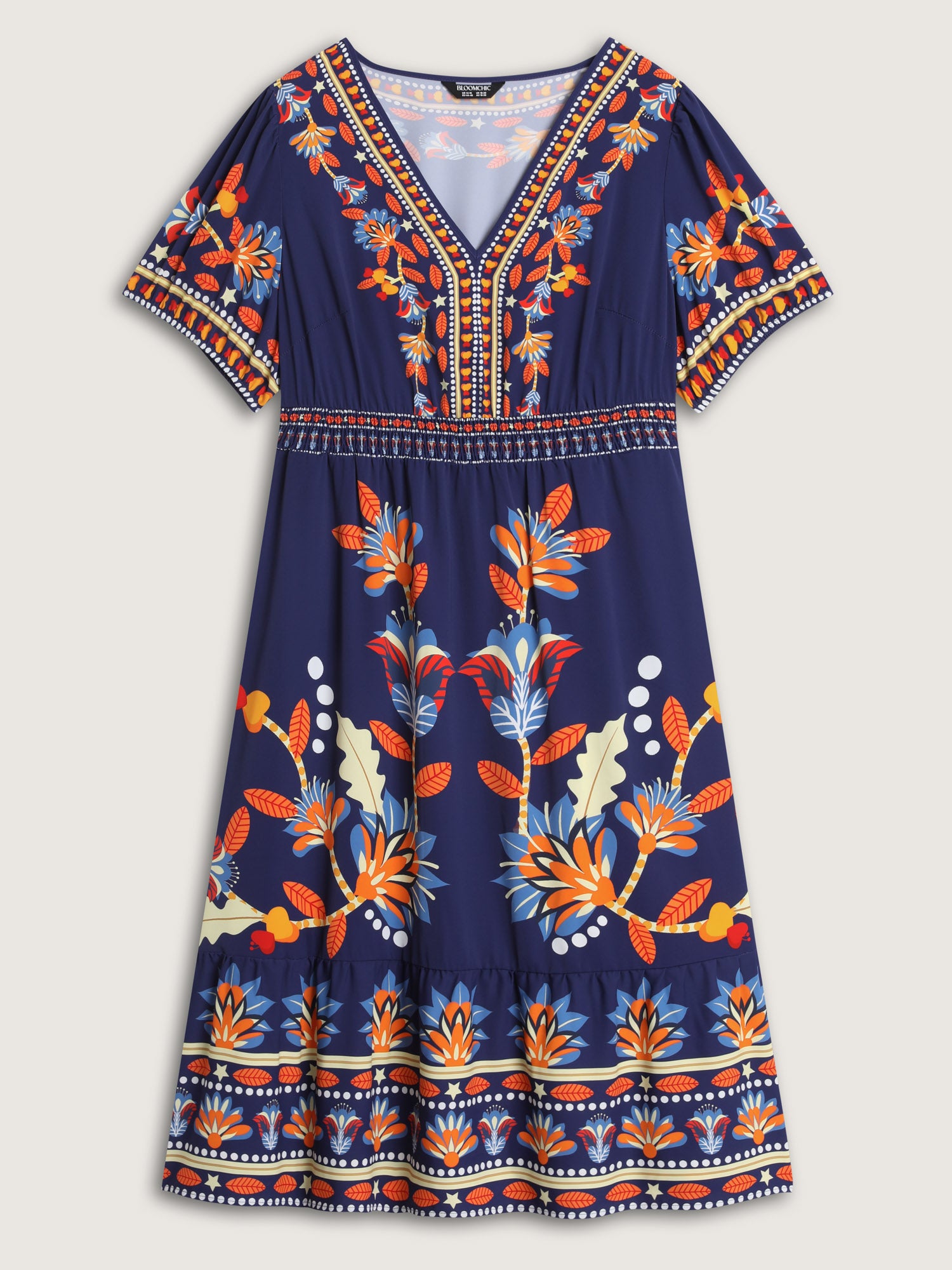 Supersoft Bright Floral Print Midi Dress