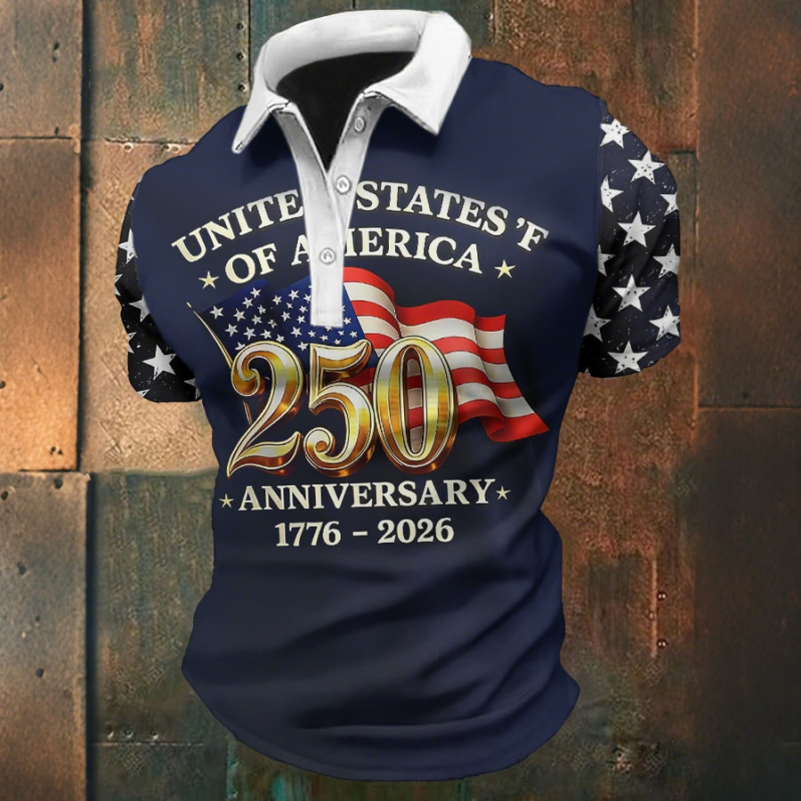 Men'S Casual Independence Day 250Th Anniversary Polo Shirt