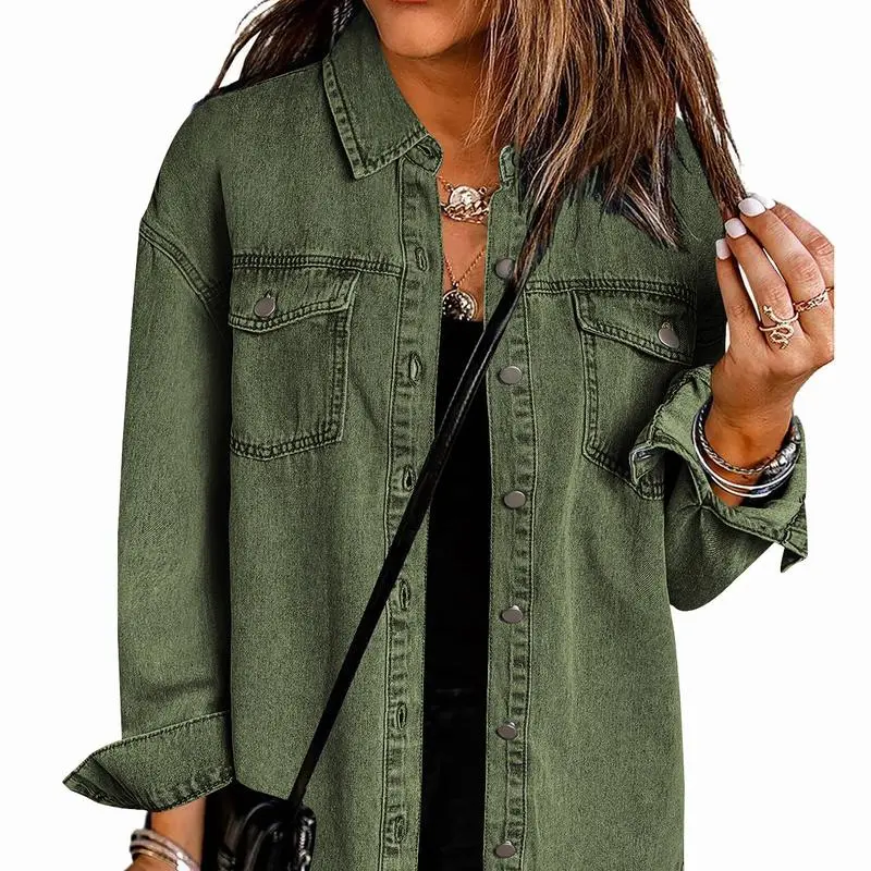 Denim Jean Jacket Casual Long Sleeve Pockets