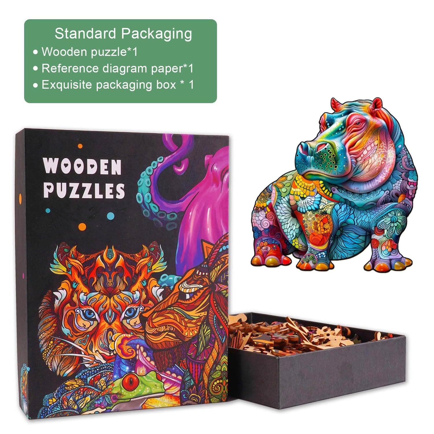 Hippopotamus Wooden Jigsaw Puzzle