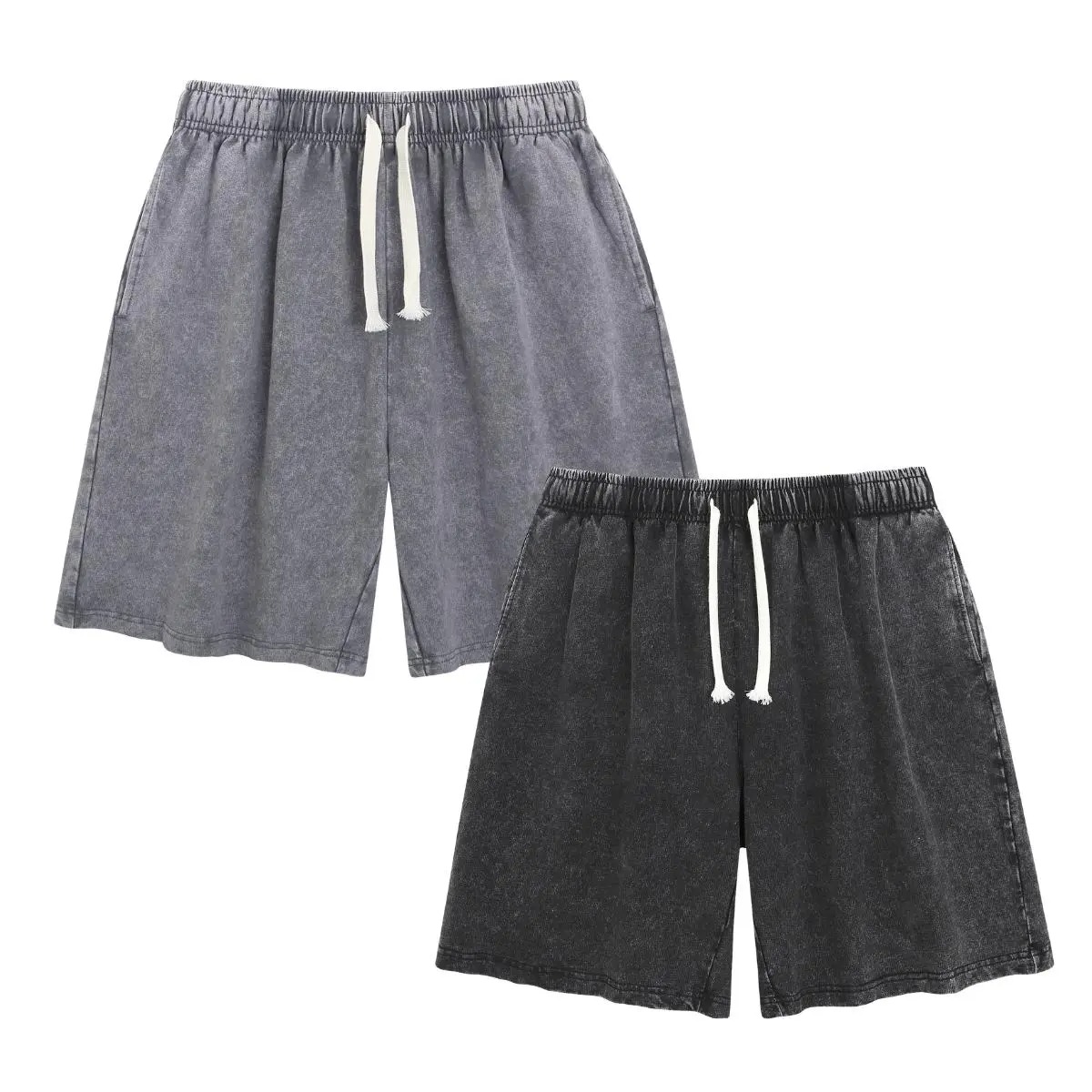 Unisex Acid Washed Vintage Shorts