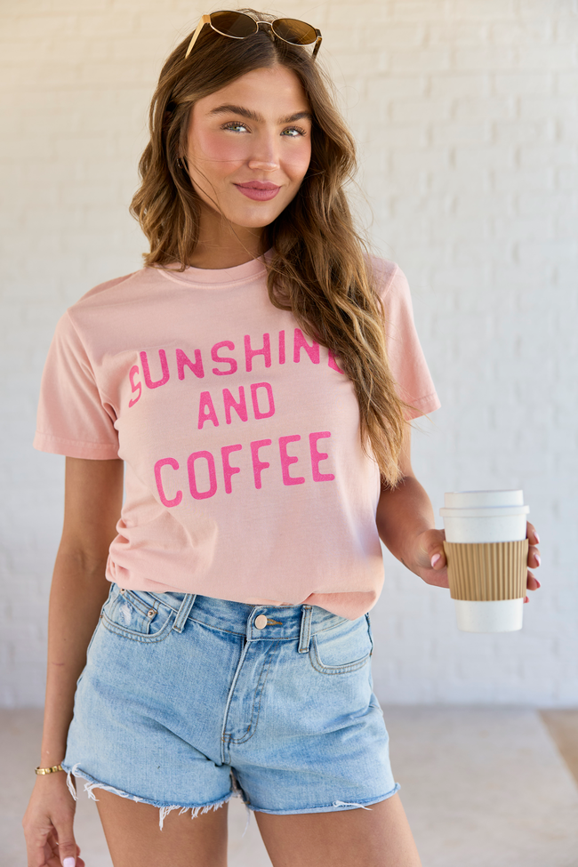 Sunshine And Coffee Orange Graphic Tee