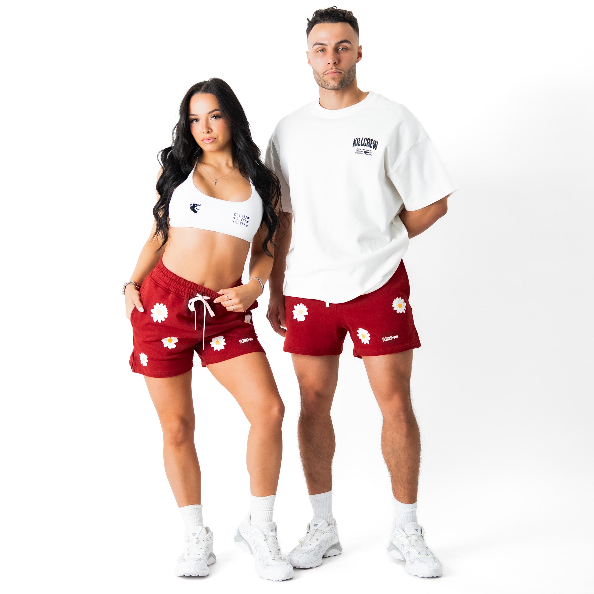 COTTON SHORTS (MID THIGH CUT) DAISY - MAROON