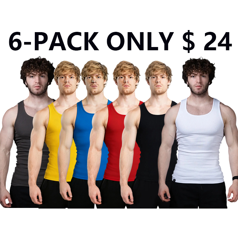 Men’s Slim-Fit Stretchy Ribbed Tank Top