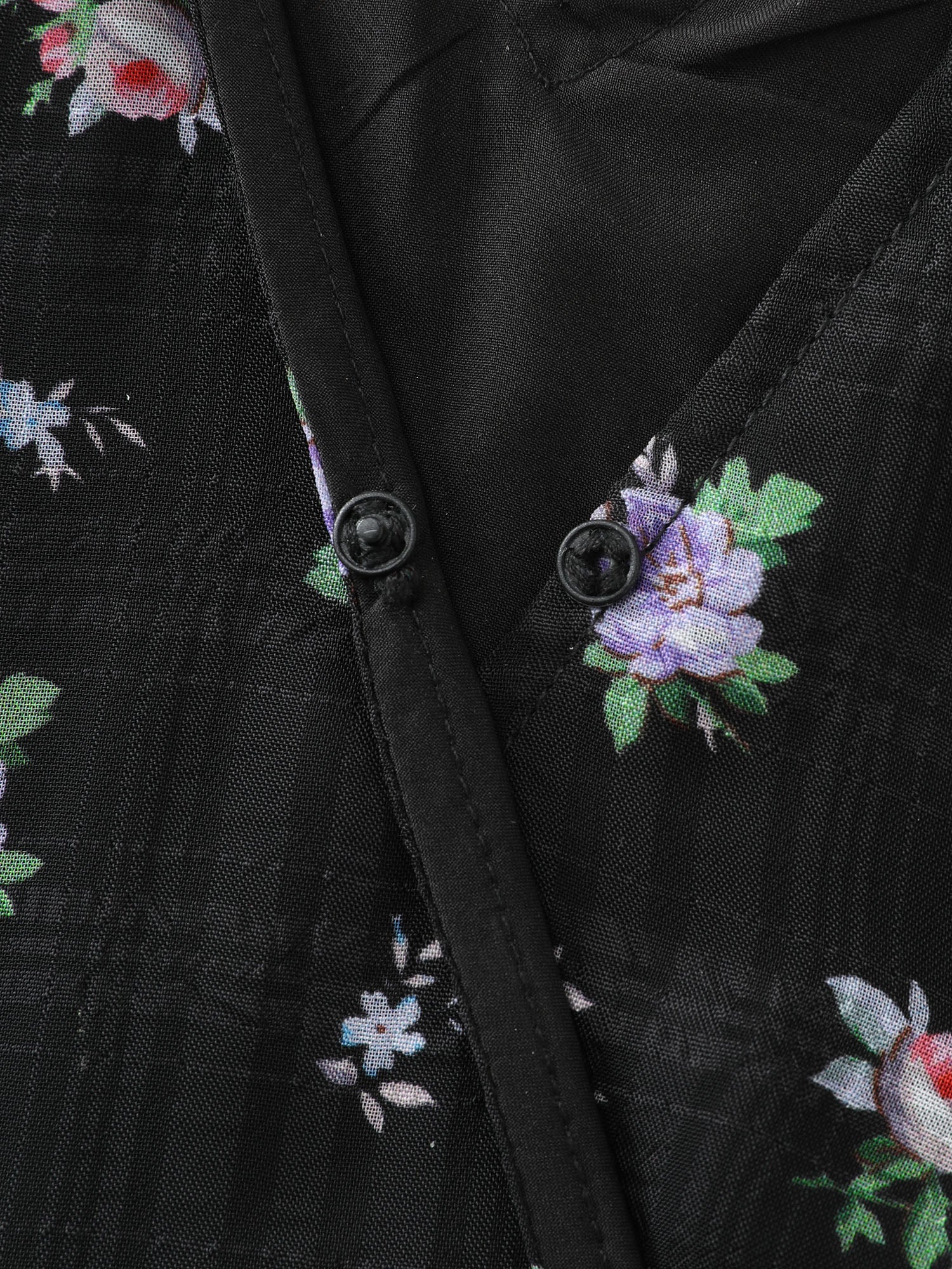 Floral Print Waist-Tie High Low Hem Midi Dress