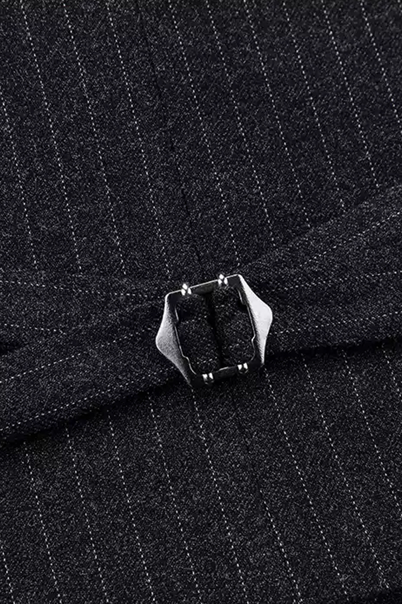 Men's Dark Gray Pinstripe Formal Vest