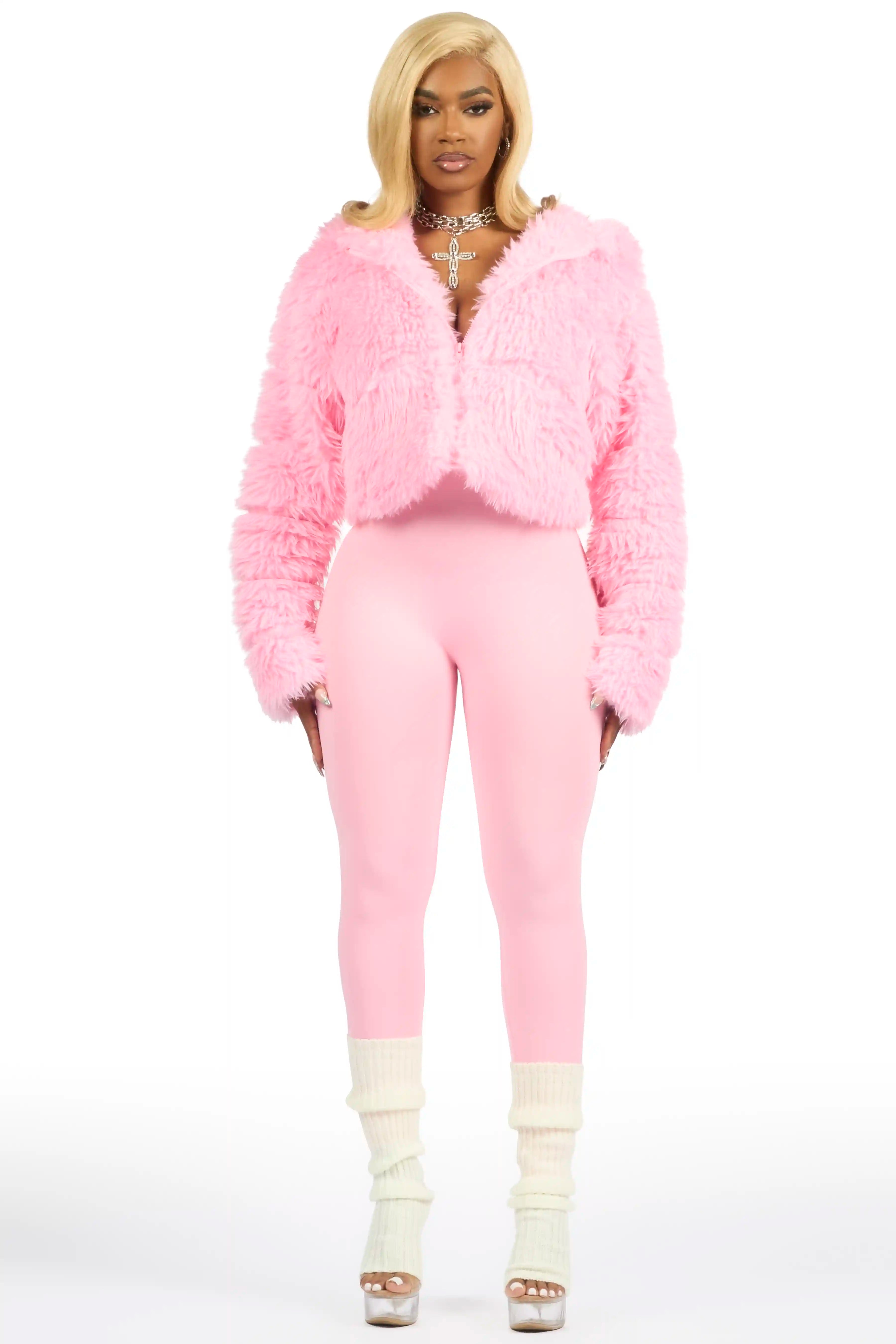 Kristin Pink Fur Jacket