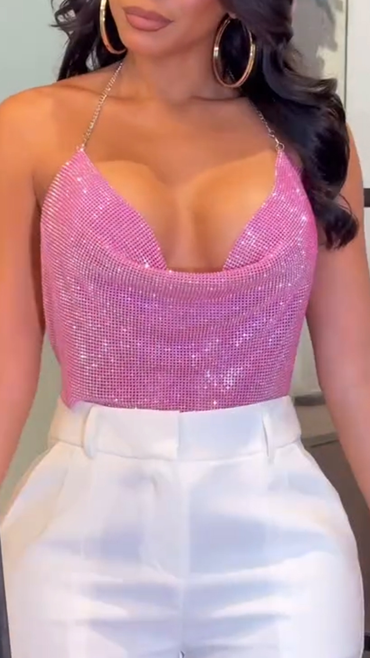 Ladies Neck Hanging Hot Diamond Sexy Hot Girl Top