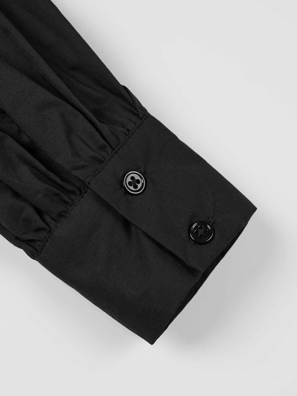 ASOBIO Long-Sleeve Asymmetrical Wrap Drapey Shirt