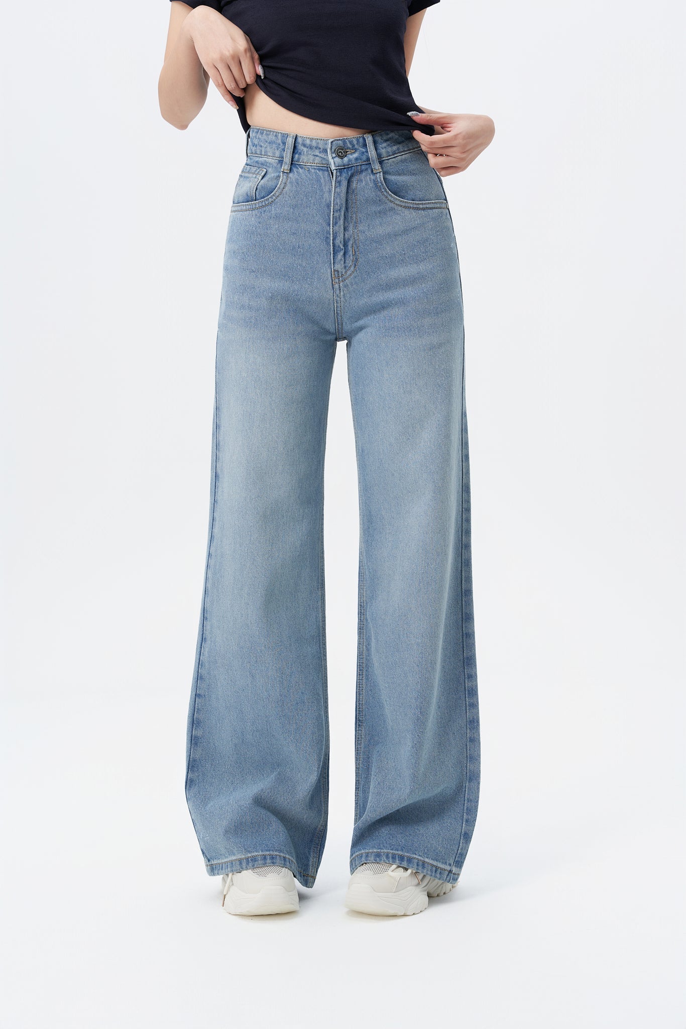 Bling Bleach Wide Leg Jeans