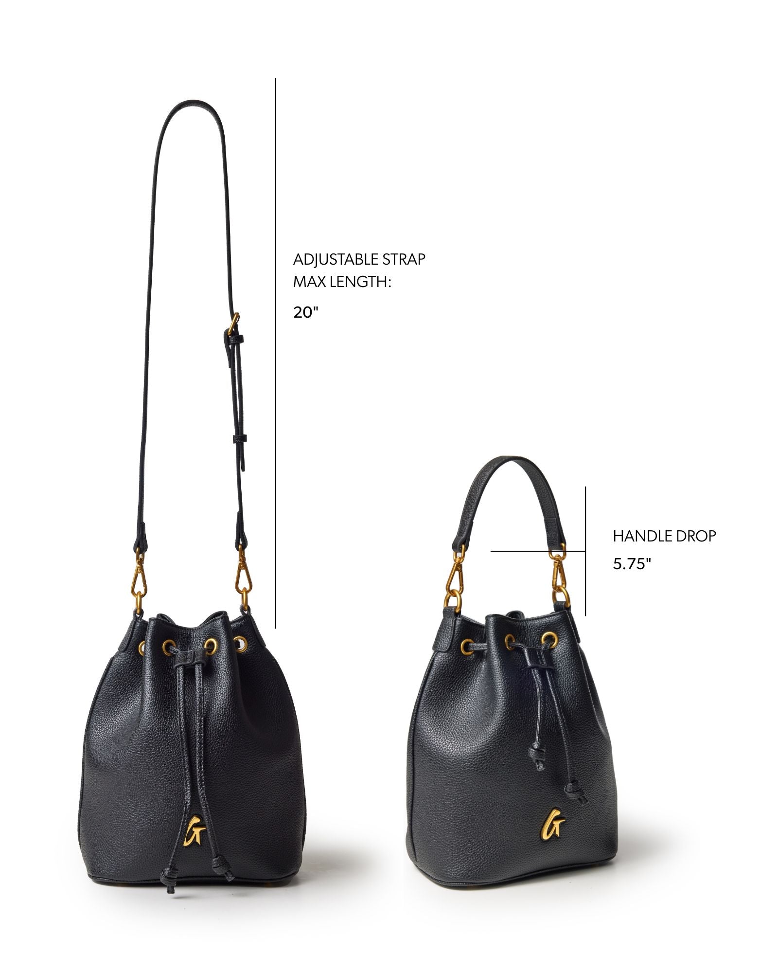 MEDIUM PEBBLE BUCKET BAG - BLACK