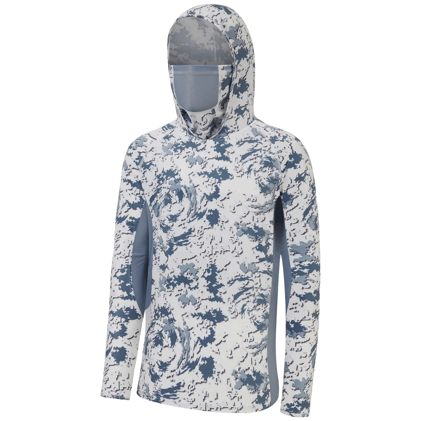 Men’s UPF 50+ Camo Long Sleeve Outdoor Hoodie – Hunting & Fishing Performance Shirt