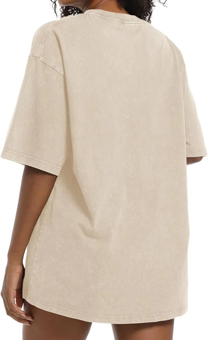 Acid Wash Women's Oversized Cotton T-Shirt