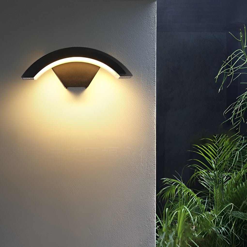 Creative Moon Curved Wall Sconce Motion Sensor Waterproof LED Wall Lamp Outdoor Indoor