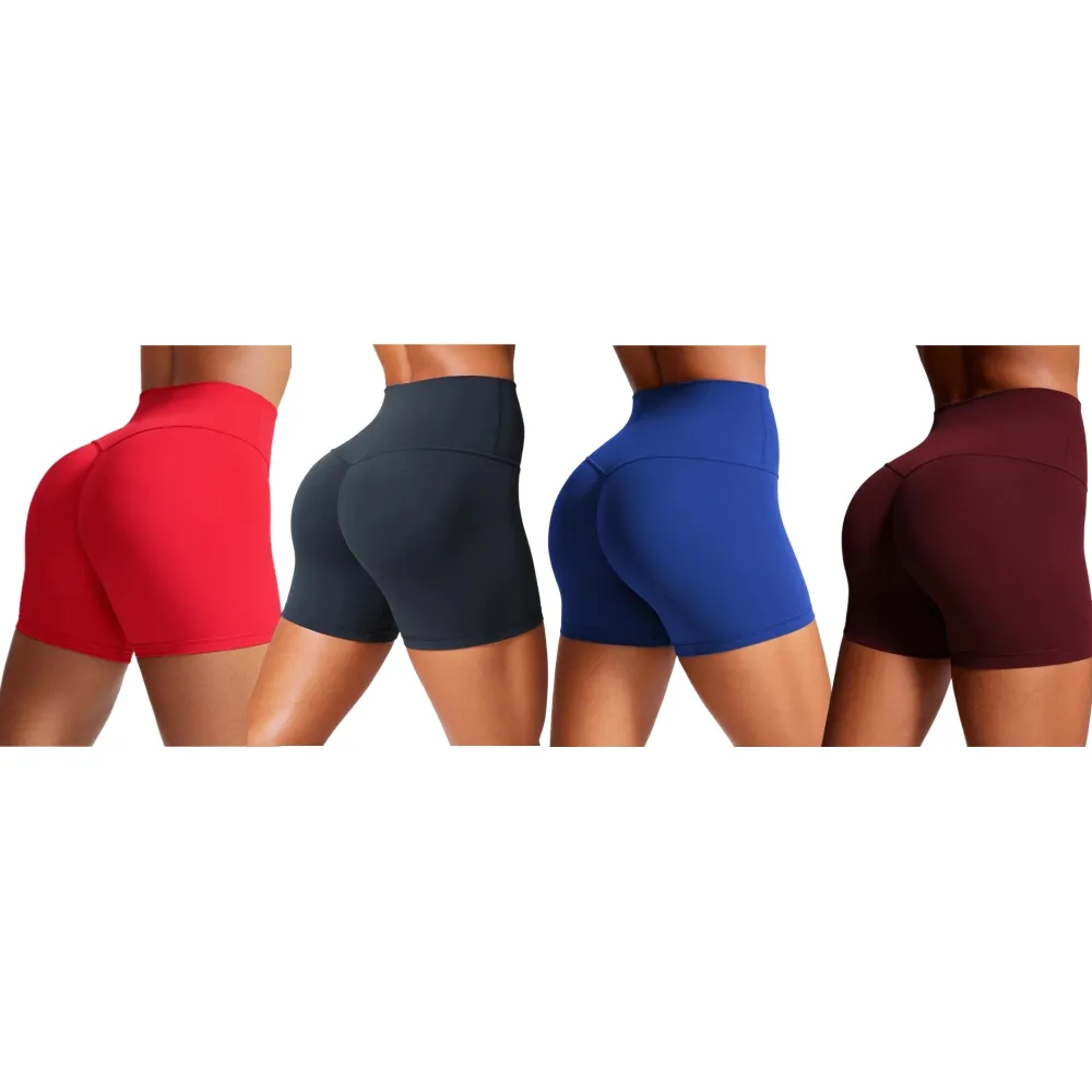 Womens Butterlift High Waist Scrunch Butt Biker Shorts 4 Inches